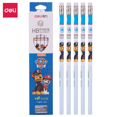 

Deli deli Wang Wang team outstanding work series HB students hex pen writing pencil blue powder random 12 box 58137