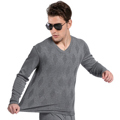 

Snow in the fly men&women thermal underwear thickening plus velvet jacquard couple thermal underwear set XFH5103 male V-neck deep hemp 180
