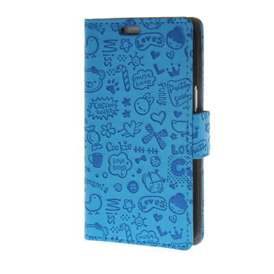 

MOONCASE Magic Girl lovely Flip Pouch Card Holster PU Leather Wallet Case Cover for Samsung Galaxy J1 Blue