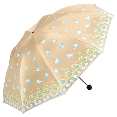 

Jingdong supermarket] umbrella umbrella UPF50 + increase the reinforcement of the heart full of love color blue plastic three fold business sunny umbrella umbrella beige beige 33322E