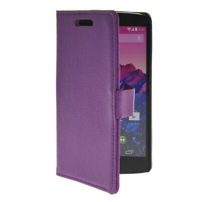 

MOONCASE Slim Leather Side Flip Wallet Card Holder Pouch with Kickstand Shell Back Case Cover for LG Google Nexus 5 Purple