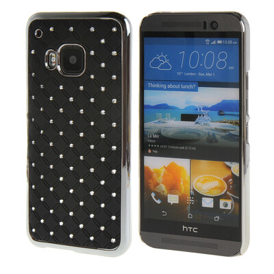 

MOONCASE HTC One M9 Case Hard Luxury Chrome Rhinestone Bling Star Back Case Cover for HTC One M9 Black
