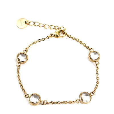 

Water Drop Crystal Stainless Steel Charm Bracelet