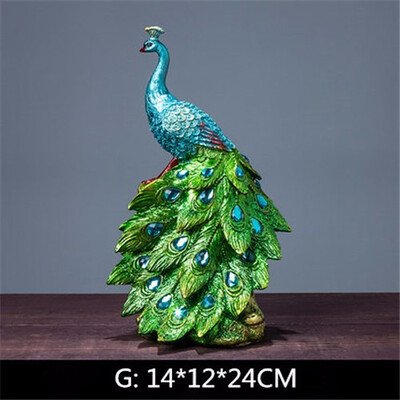 

European crafts resin peacock ornaments porch new house modern home wine cabinet decorations accessories wedding mascot gifts