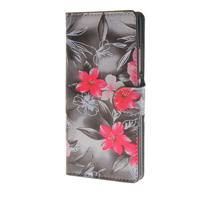

MOONCASE Flower style Leather Side Flip Wallet Card Slot Stand Pouch ЧЕХОЛ ДЛЯ Huawei Ascend P8