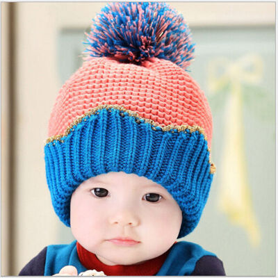 

Buebos Ninos 2015 Winter New Baby Hat Korean Cute Crown Kids Children Wool Knitted Hat Elastic Hat