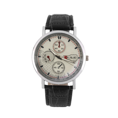 

Stylish Men Watches Faux Leather Blue Glass Quartz Analog Wrist Watch Gift