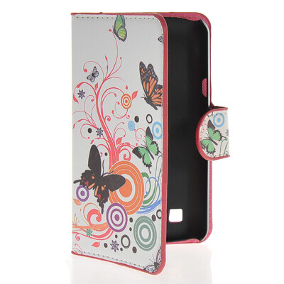 

MOONCASE Butterfly style Leather Side Flip Wallet Card Slot Stand Pouch Case Cover for LG L50