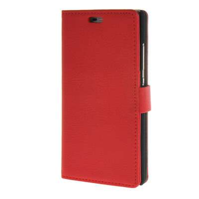 

MOONCASE Litch Skin Leather Flip Wallet Card Slot Stand Back Case Cover for Huawei Ascend P8 Red