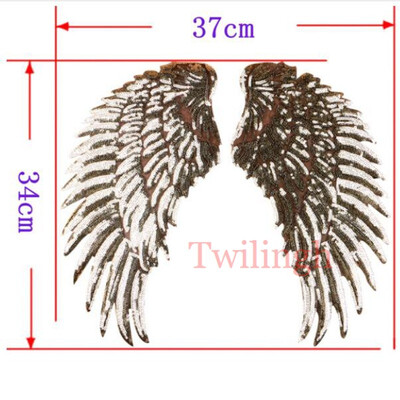 

1Pcs Big Patches Brand Shine Sequin 3D Sticker Stickers Wing Rose Embroidery Motif Applique Garment Kids Women DIY Clothes Badge
