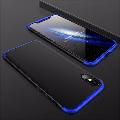 

Goowiiz Phone Case For Iphone 78X Fashion Color collision 360 Degree Coverage PC Full Protection