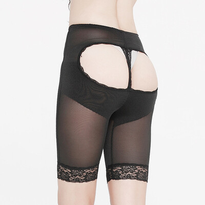 

Женские высокой талией кружевные Boyshorts трусы, корректирующее белье, сексуальные попки атлет контроль обрезать попки узкие брюки ажурные чуть-чуть короткие штаны