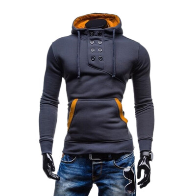 

Zogaa New Mens Hoodie Double-breasted Short Slim