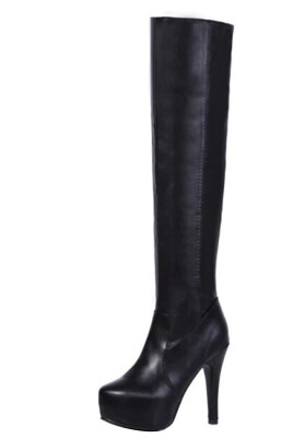 

Women Over the Knee Boots Platform Stilettos High Heels Black Knight Slim Shoes