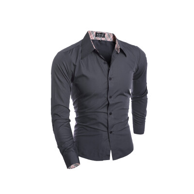 

Zogaa New Men Shirt Patchwork Color Matching Korean