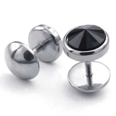 

Hpolw Mens Stainless Steel Stud Earrings, White