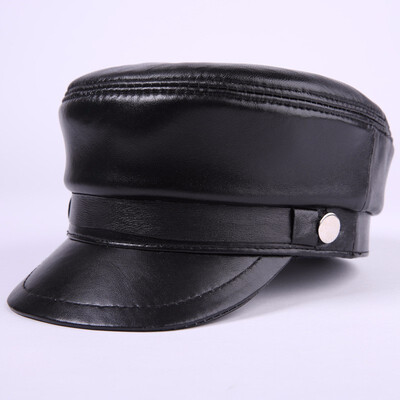 

Male&Female Fashion Leather Cap Student Flat Winter Warm Cap Sheepskin Winter Leisure British Peaked Cap B-7228