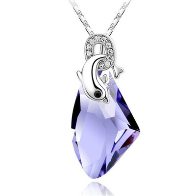 

Statement Necklaces & Pendants Dolphin Crystals from Swa Elements Necklace for Women Female Chain Collar Collier Femme