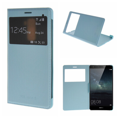 

MOONCASE for Huawei Mate  Case Premium PU Leather Pouch Flip Case Cover Blue