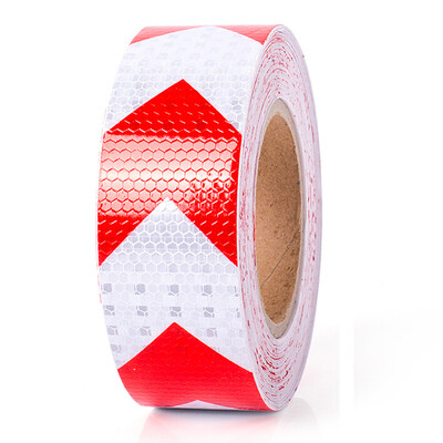 

Tengchi CT high reflective body warning tape reflective stickers traffic car reflective film truck anti-collision warning tape lattice reflective film 5cm white red arrow 25 meters