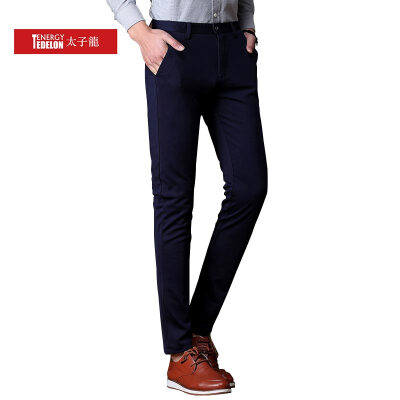 

Taizilong TEDELON business casual pants mens slim pants fashion casual business mens Korean version of the trend pants JF-1642 dark blue 28