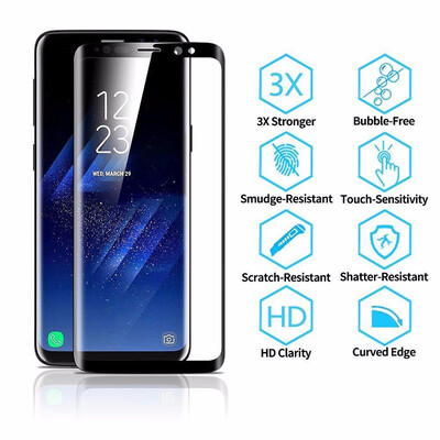 

3D Curved Full Cover Tempered Glass For Samsung Galaxy S9 Plus Screen Protector Protective Film - intl