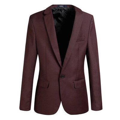 

Men Slim Male Suits Casual Suit Business Forma One Button Long Sleeve Blazer