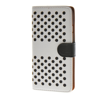 

MOONCASE Polka Dot Leather Card Slot Holster Pouch Stand Shell Case Cover for Apple iPhone 6 Plus ( 5.5 inch ) White black