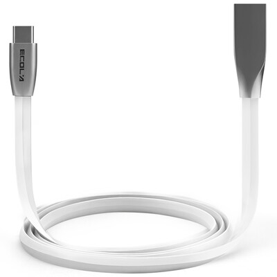 

ECOLA Z series zinc alloy TYPE-C charging data cable Z26WT white for Meizu music millet 4c a plus Huawei P9 Apple MacBook etc