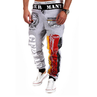 

Zogaa New Mens Pants Splice Sports Casual Contrast Color