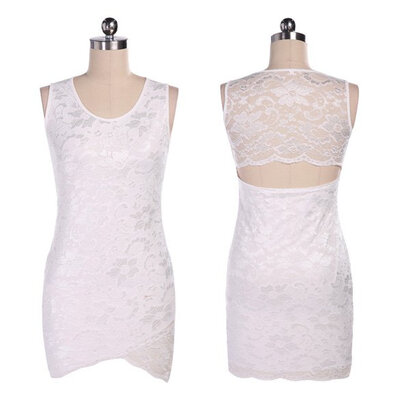 

Fashion Women Floral Lace Hollow Slim Dress Party Clubwear Bodycon Tank Dress