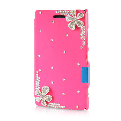 

MOONCASE Luxury Flower Crystal Leather Side Flip Wallet Pouch ЧЕХОЛ ДЛЯ Nokia Lumia 925