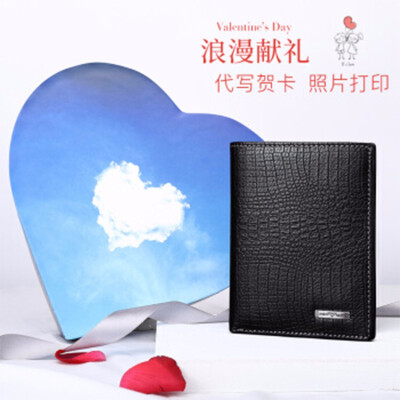 

Zhuo Fan Armani mens wallet leather business bag holder student Korean version of the personality tide leather clip gift box Chinese Valentines Day gift