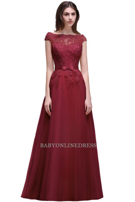 

Elegant Burgundy Lace Bridesmaid Dresses 2018 Long Chiffon Wedding Party Dress