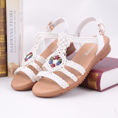 

SHUANGFENG Womens Shoes Sandals 2018 Summer Vintage Handmade Woven Sandals Gladiator Flip Flops Casual Shoes Woman Sandals Hot