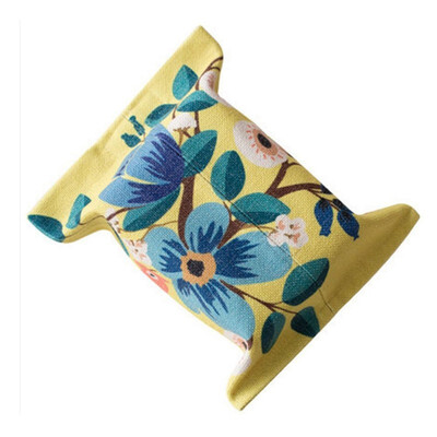 

UpperX Yellow Bottom Flower Pattern Facial Tissue Box Cover Car Accessories