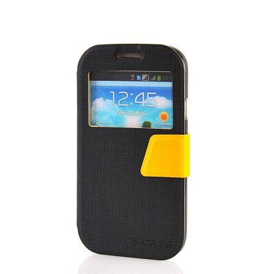 

MOONCASE View Window Leather Side Flip Pouch Ultra Slim Shell Back ЧЕХОЛ ДЛЯ Samsung Galaxy Grand Duos i9080 i9082 Black