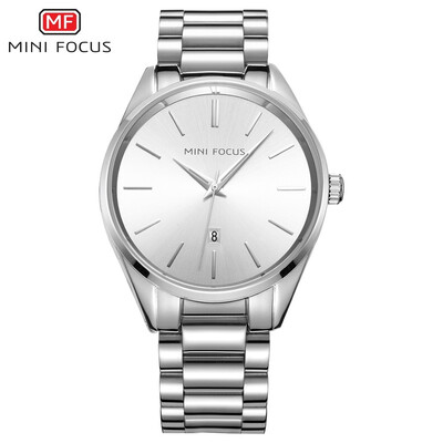 

MINI FOCUS Fashion Business Stainless Steel Strap Men Quartz Watch MF0050G
