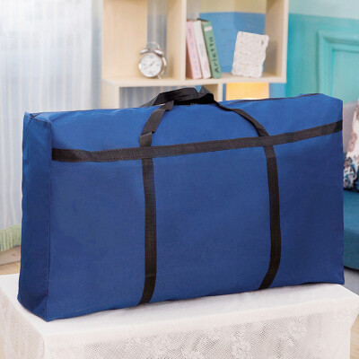 

Jiuzhou deer storage bag thick Oxford cloth waterproof luggage packing bag solid color quilt moving bag check bag extra large blue