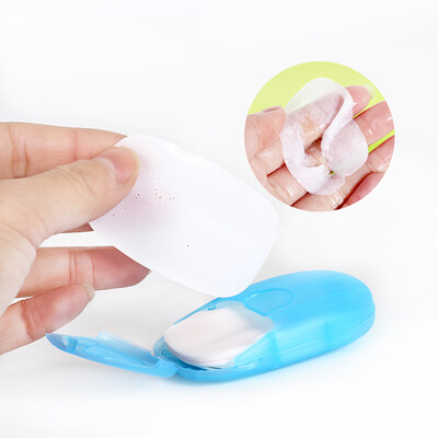 

3 set Portable Washing Hand Bath Soap flakes Flower Aroma Paper Soap with storage box Scented Slice soapbox
