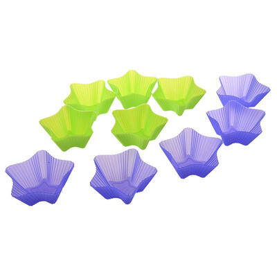 

UpperX 10X Silicone Star Shape Chocolate Jelly Soap Candle Cup Cake Muffin Baking Molds