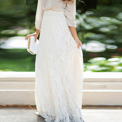 

Summer Fashion Women Lace Layered Hitched Maxi Skirt A Line Gypsy Boho Long Asymmetric Dress