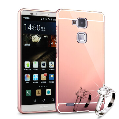 

MOONCASE Metal Frame Edge Mirror Back Protective Shell 2 in 1 Thin Case Cover for Huawei Mate 7