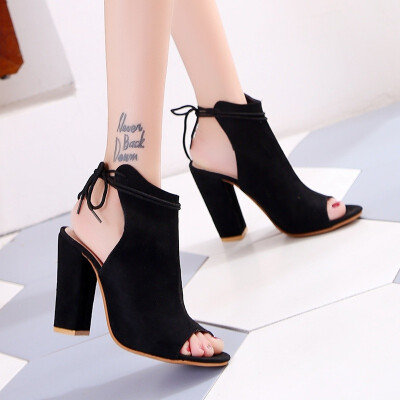 

Ms Fashion Pure Color Casual Cross Tied Thin High Heels Sandals Fashion Shoes Fish Mouth Shoes Summer Fashion Dress Shoes Sandals