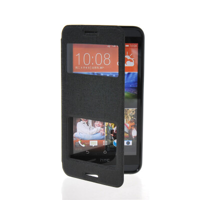 

MOONCASE Window View Design Slim Leather Side Flip Bracket Back Case Cover for HTC Desire 820