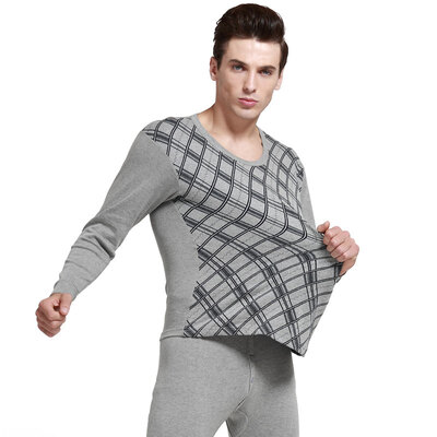

Antarctic people Qiu Qiu Qiu men's underwear fashion Shu skin cotton jacquard youth in the elderly thermal underwear sets N693D10041 possession of green - positive grid-XL