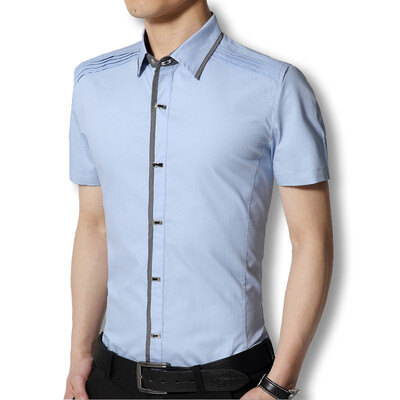 

New Arrivals Men Fashion Shirts Short Sleeves Men Shirts Casual Dress Men Shirts Solid Cotton High Quality Men Slim Fits M-3XL