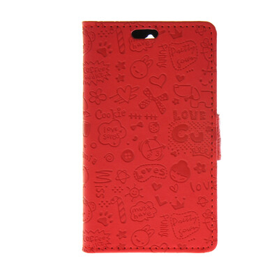 

MOONCASE Cute Little Witch Leather Side Flip Wallet Card Holder Stand Pouch ЧЕХОЛ ДЛЯ Huawei Ascend Y360 Red