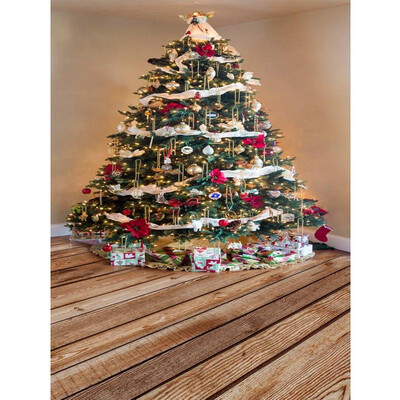 

Xmas Colorful Tree Photo Backdrop 57FT Vinyl Fabric Cloth Digital Printing Birthday Background st-579