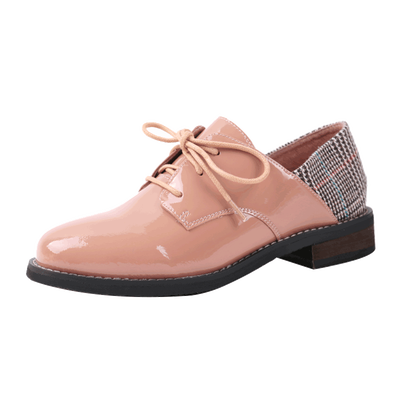 

SHUANGFENG British Style Women Low Heels Pumps Shoes 2018 New PU Leather Ladies Office Dress Shoes Lace up Female Casual Shoes